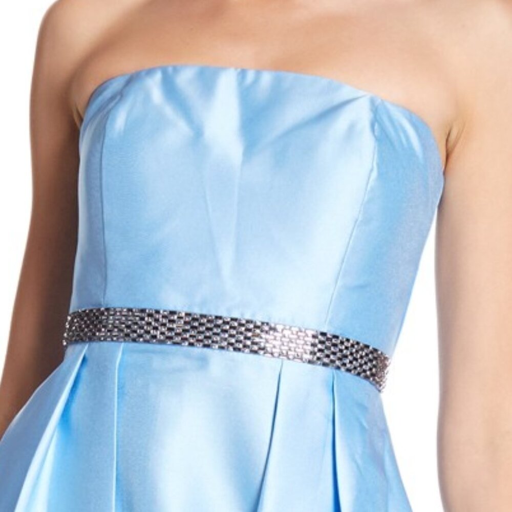 MARINA New Ball Gown Long Dress Strapless Embellished  Maxi Midi Women's 10 Blue - Picture 3 of 17